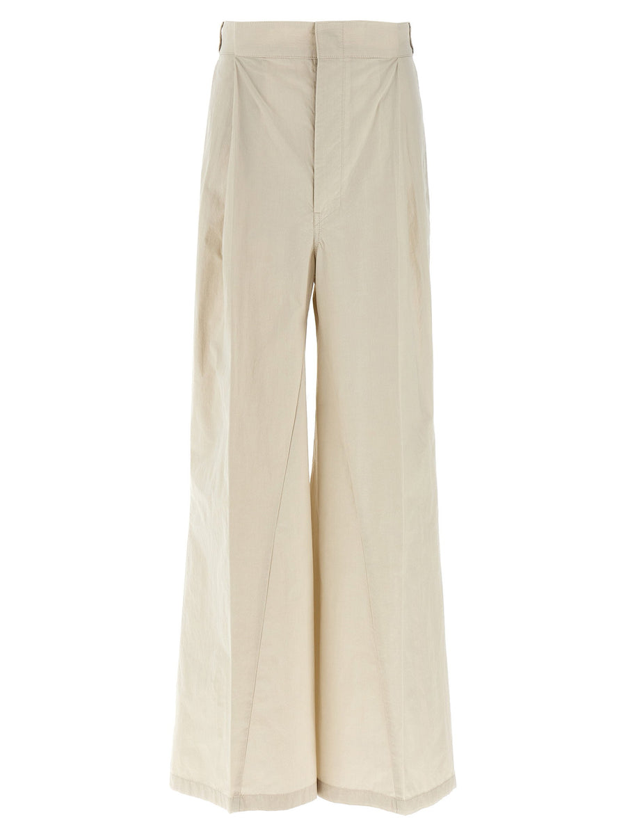 Maison Margiela Wide-Leg Cotton Blend Trousers — Cream