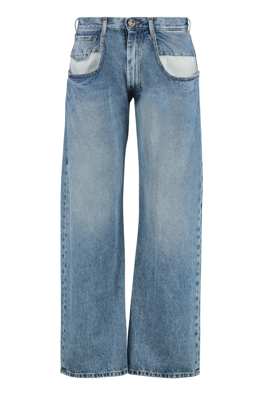5-Pocket Straight-Leg Jeans Denim Cotton