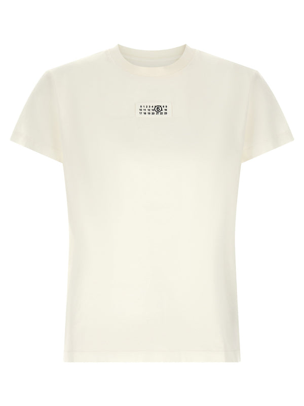 تيشيرت Mm6 Maison Margiela شعار-رقعة قطن قميص — أبيض