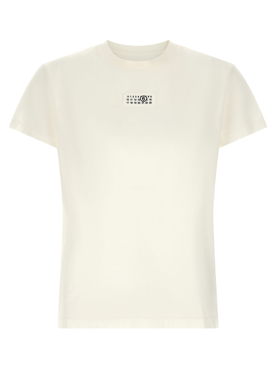 Mm6 Maison Margiela Logo-Patch Cotton T-shirt — white