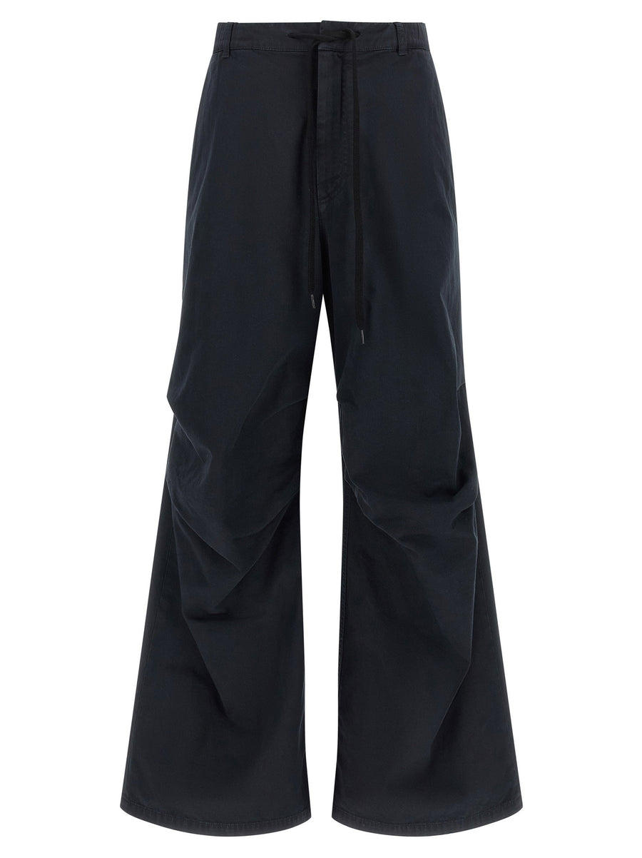 Mm6 Maison Margiela White Stitch Line Draped Cargo Pants — Black