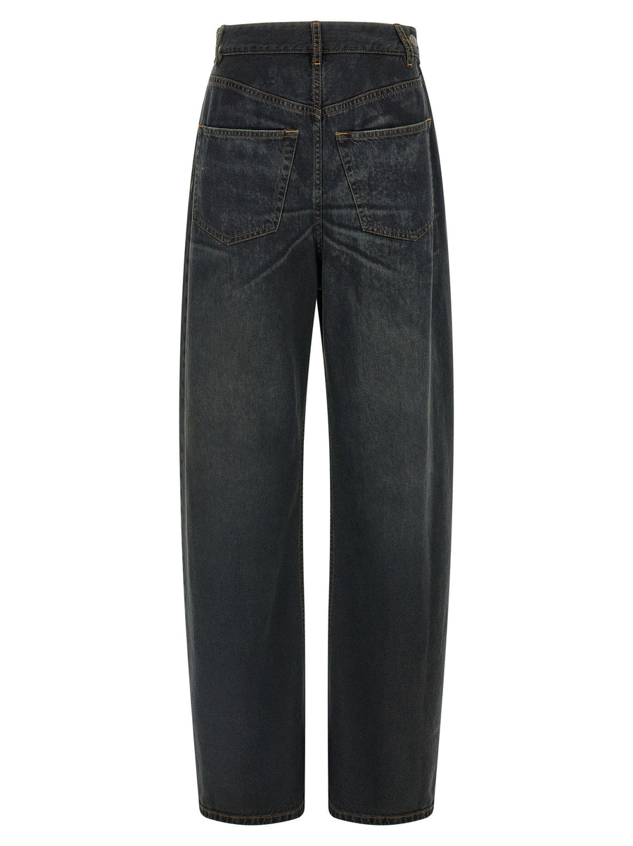 Mm6 Maison Margiela هيكل غير متماثل جينز — فحمي