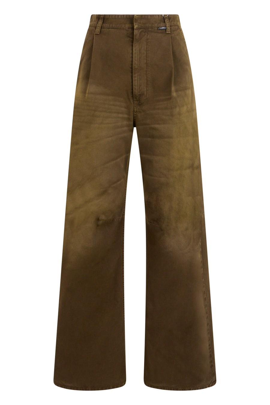 Palazzo Pants High-Waisted Brown Cotton Flared Jeans