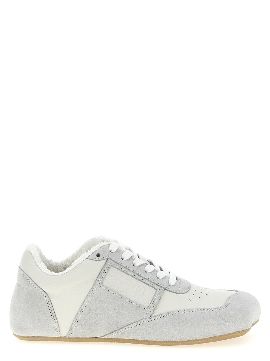 Mm6 Maison Margiela Suede and Leather Sneaker — White