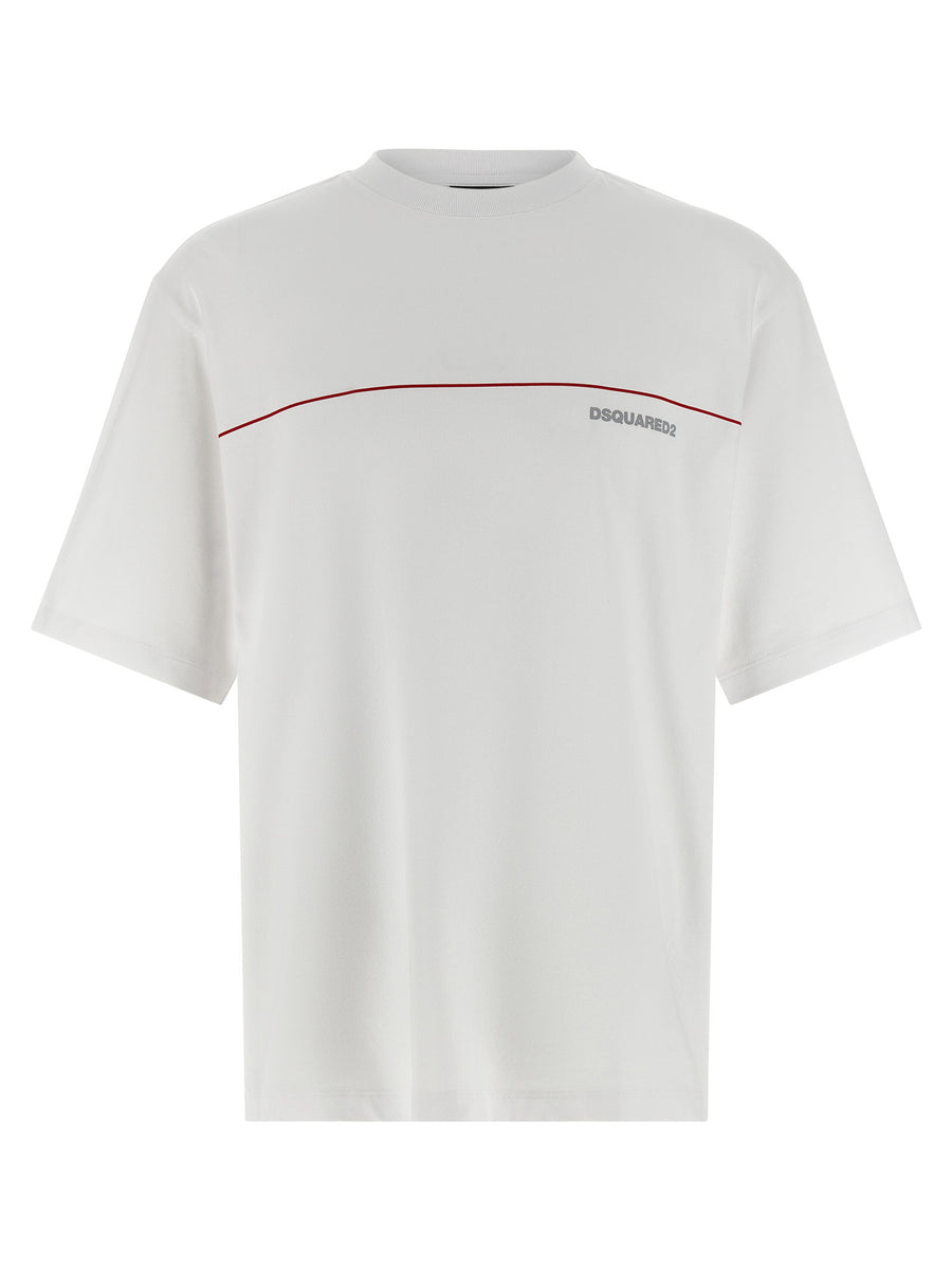 Dsquared2 Logo-Striped T-shirt — White