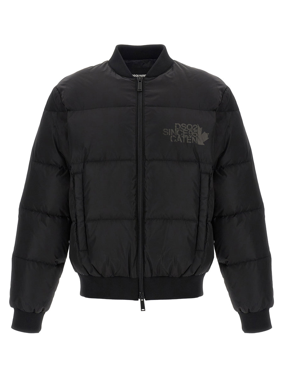 Dsquared2 Padded Nylon Bomber Jacket — Black