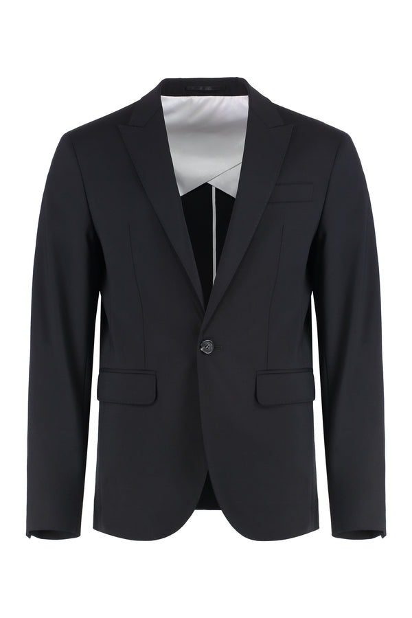Two-Piece Suit Black Virgin Wool Suits