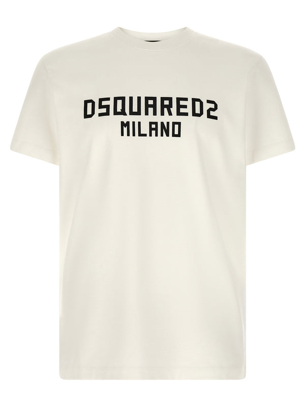 تيشيرت Dsquared2 شعار بطبعة — كريستالي كريمي