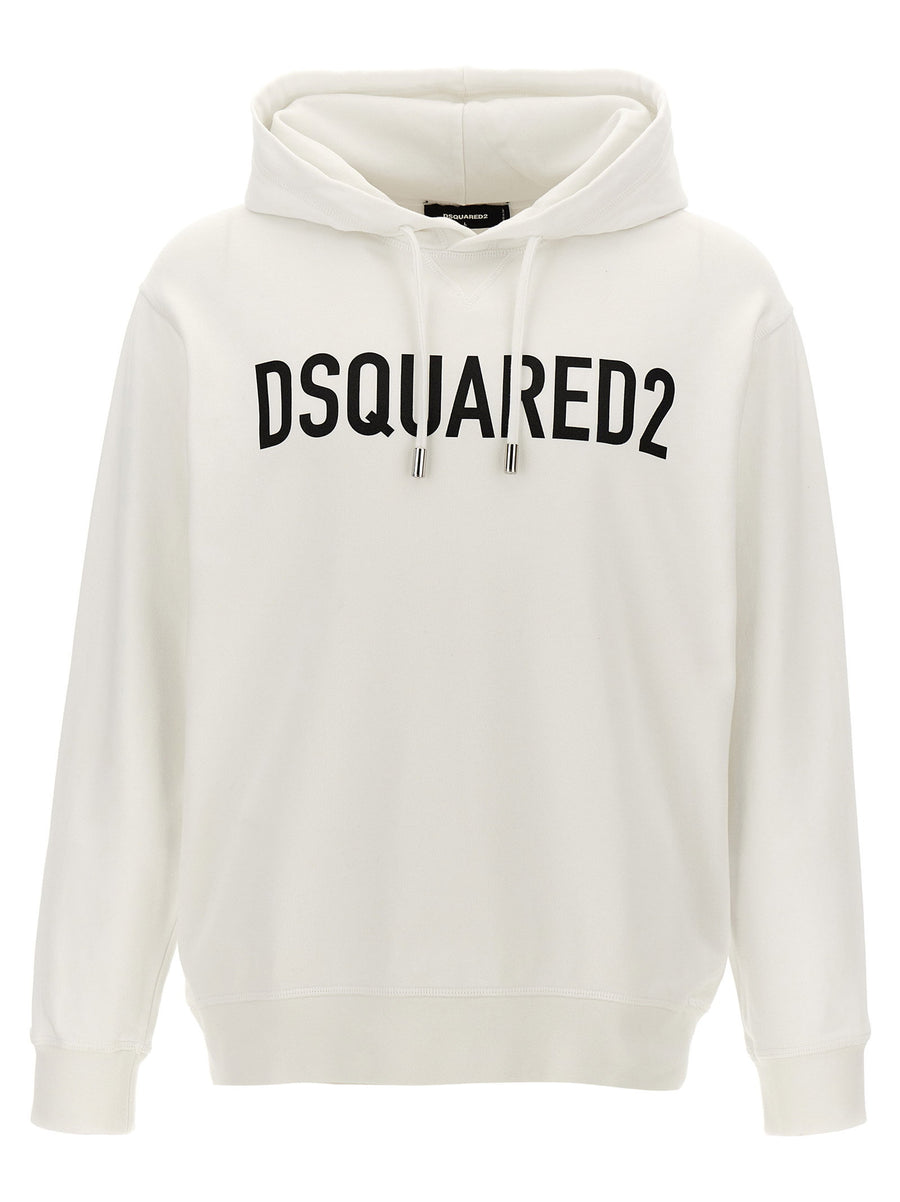 Dsquared2 Logo-Print Cotton Hoodie — White