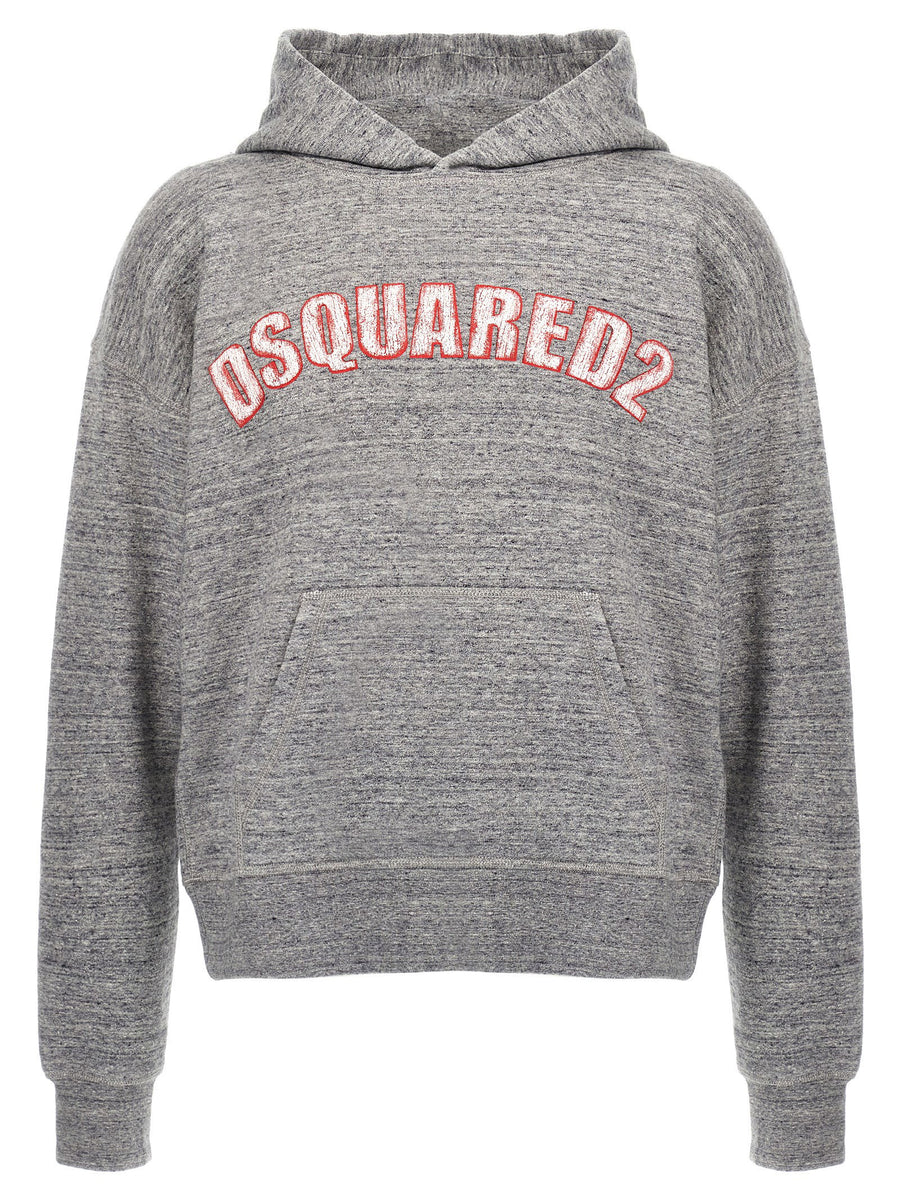 هودي منقوشة بشعار Dsquared2 شعار — رمادي