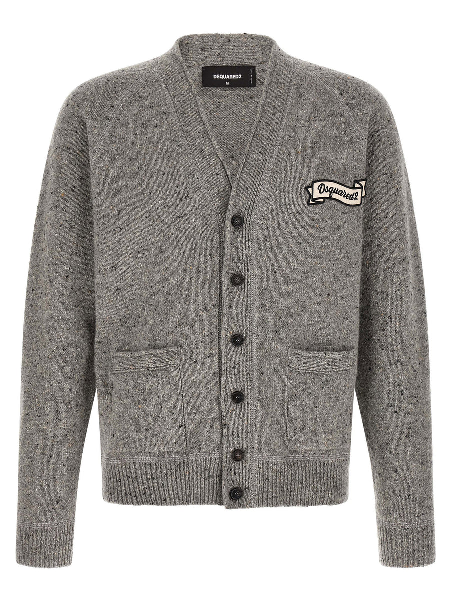 Dsquared2 Wool-Blend Knit Cardigan — grey