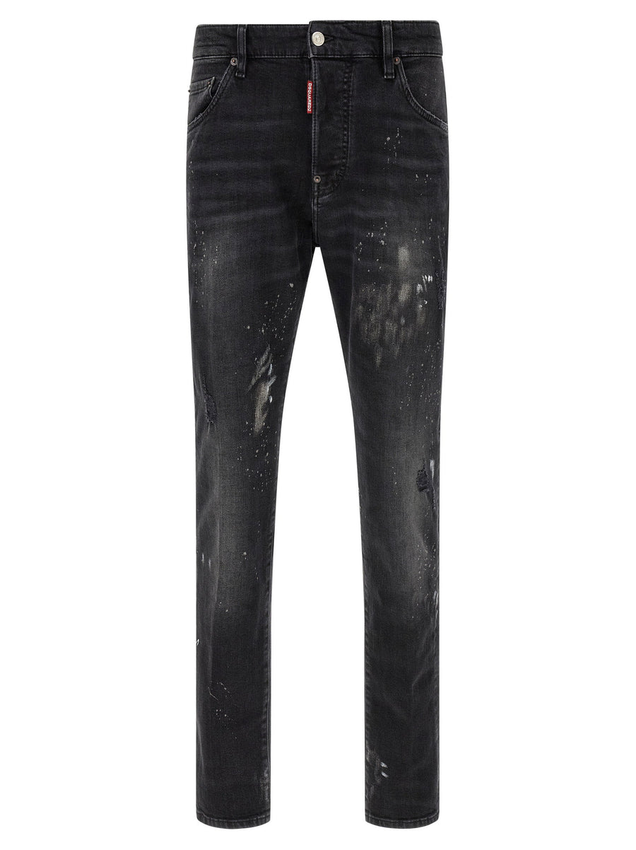 Dsquared2 Splatter Paint Distressed Jeans — Black