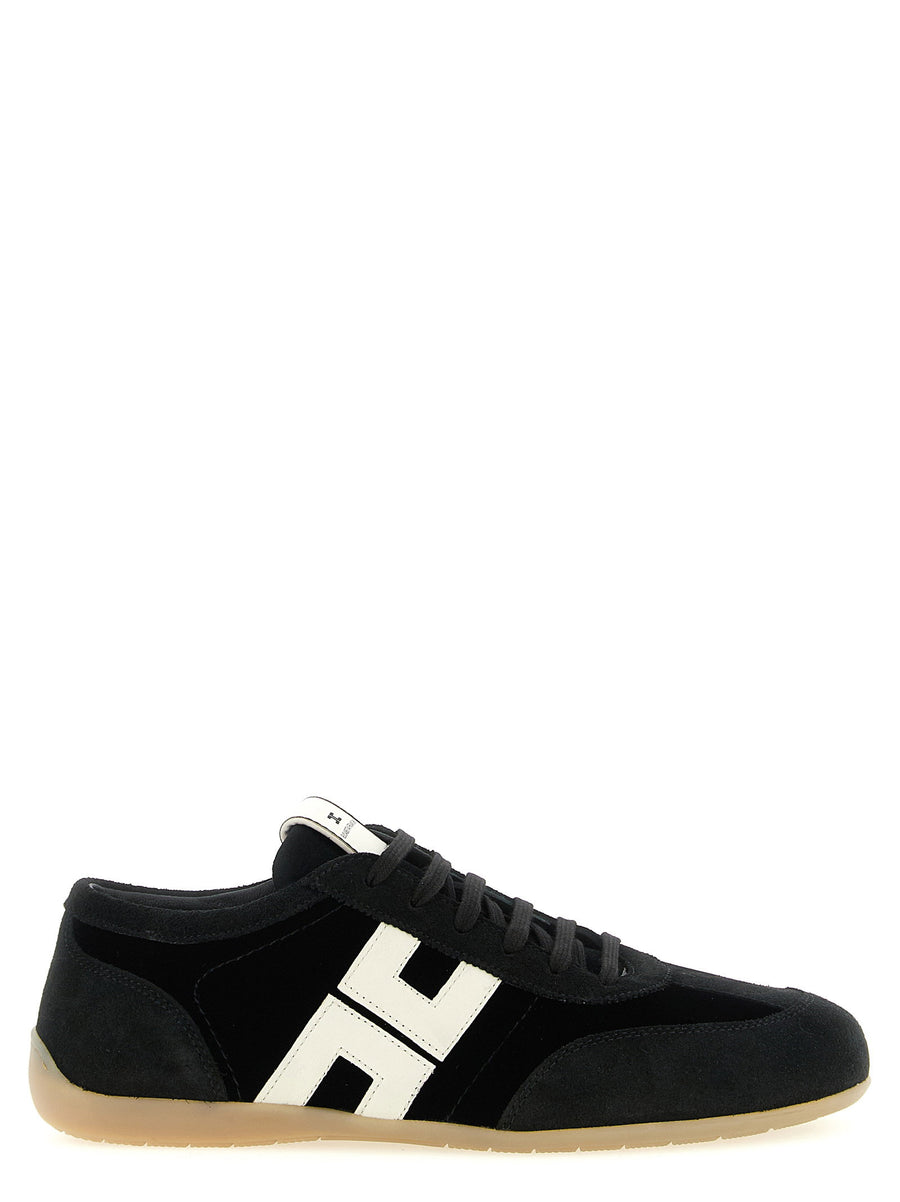 Elisabetta Franchi Nappa and Velvet Sneaker — Black