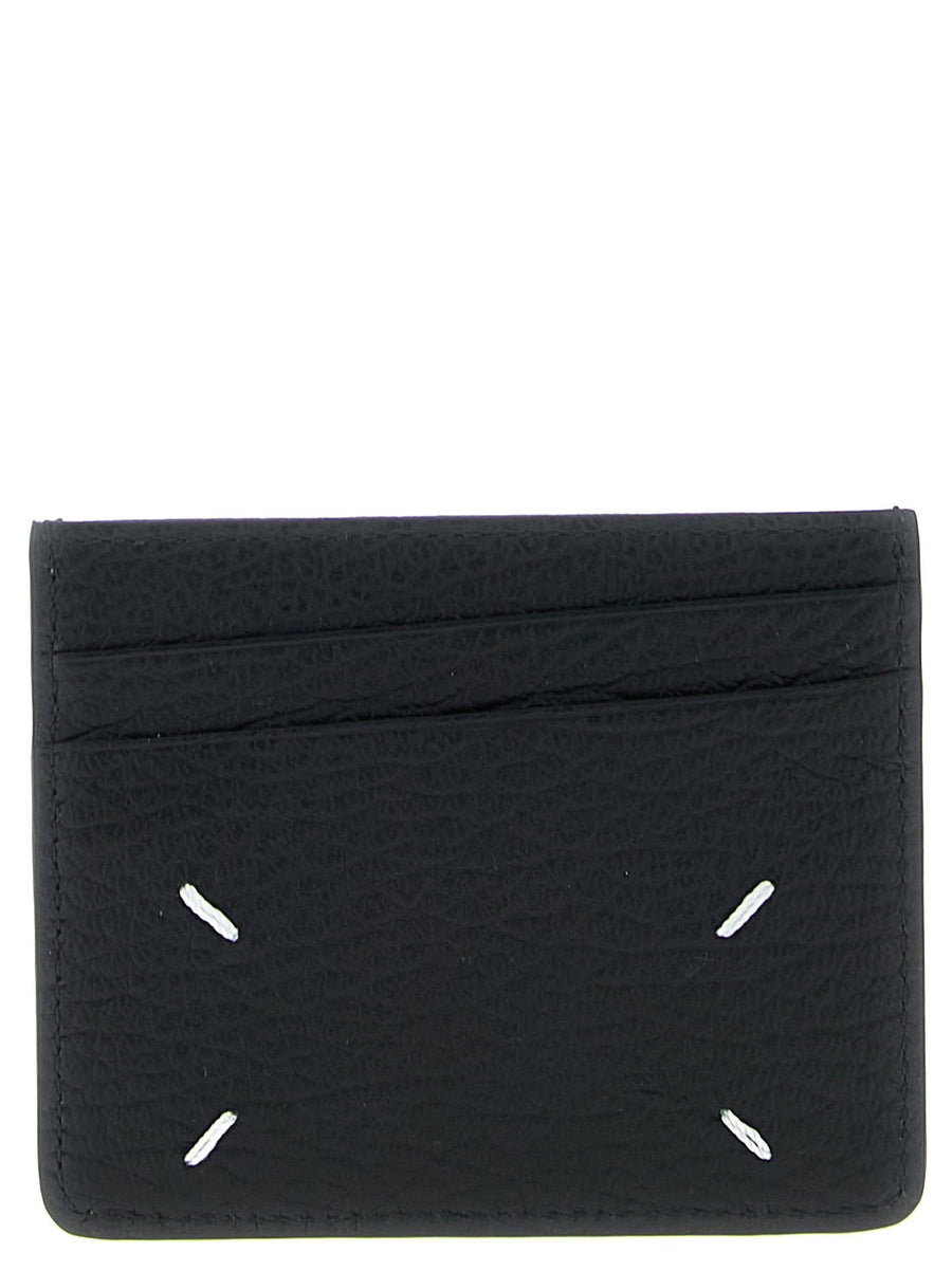 Maison Margiela Stitching-Detail Leather Card Case — Black