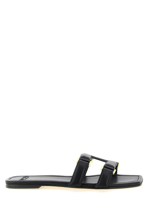 Elisabetta Franchi Nappa Leather Sandals — Black