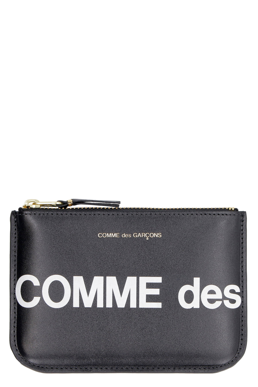 Leather Pouch With Logo Detail, Black Cow Hide Wallets & Cardholders