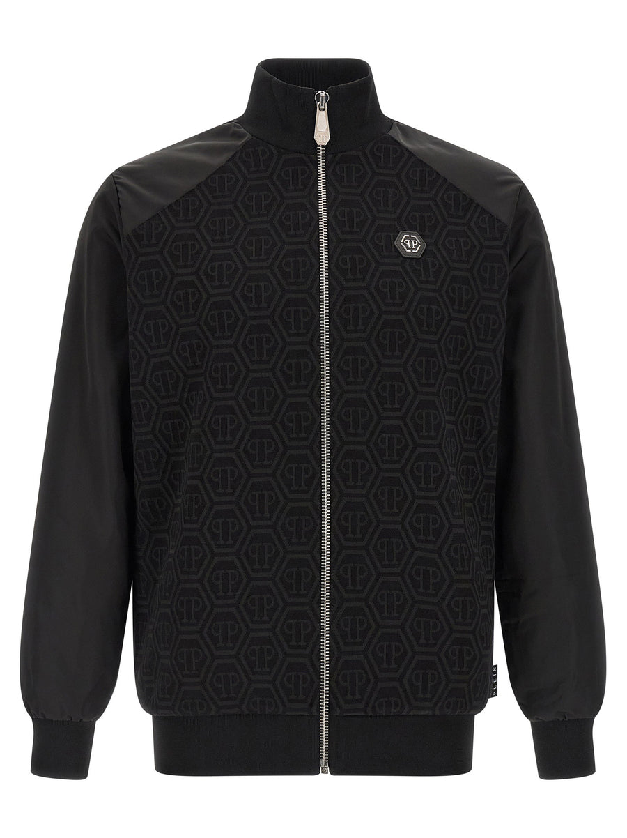 Philipp Plein Monogram من جاكار سويت شيرت — أسود