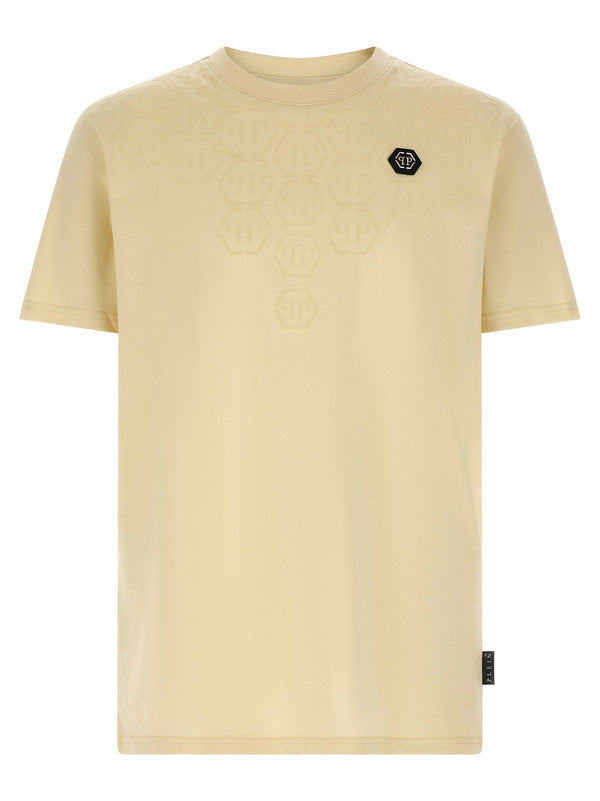 Philipp Plein Logo-Embroidered Cotton T-shirt — Cream