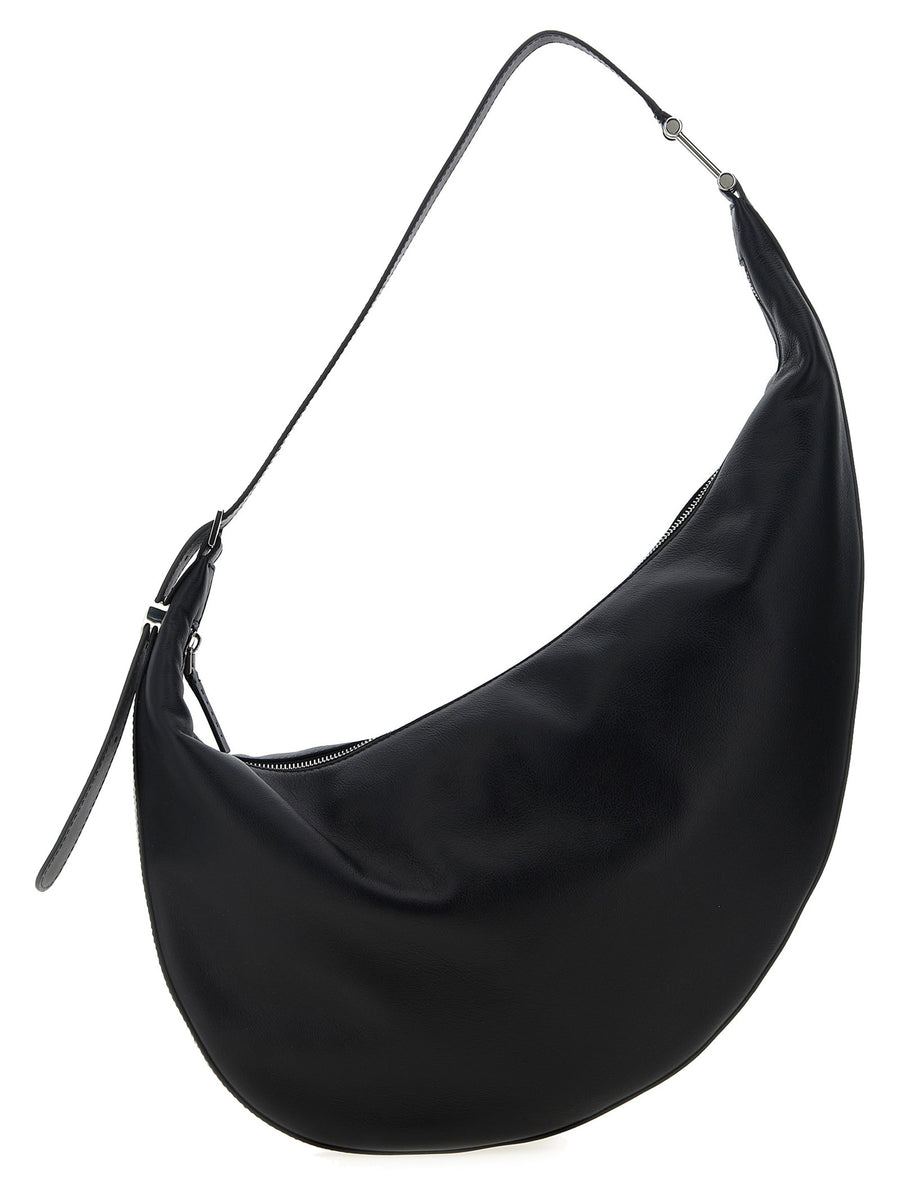 Marni Crescent-Shaped Leather Hobo Bag — Black