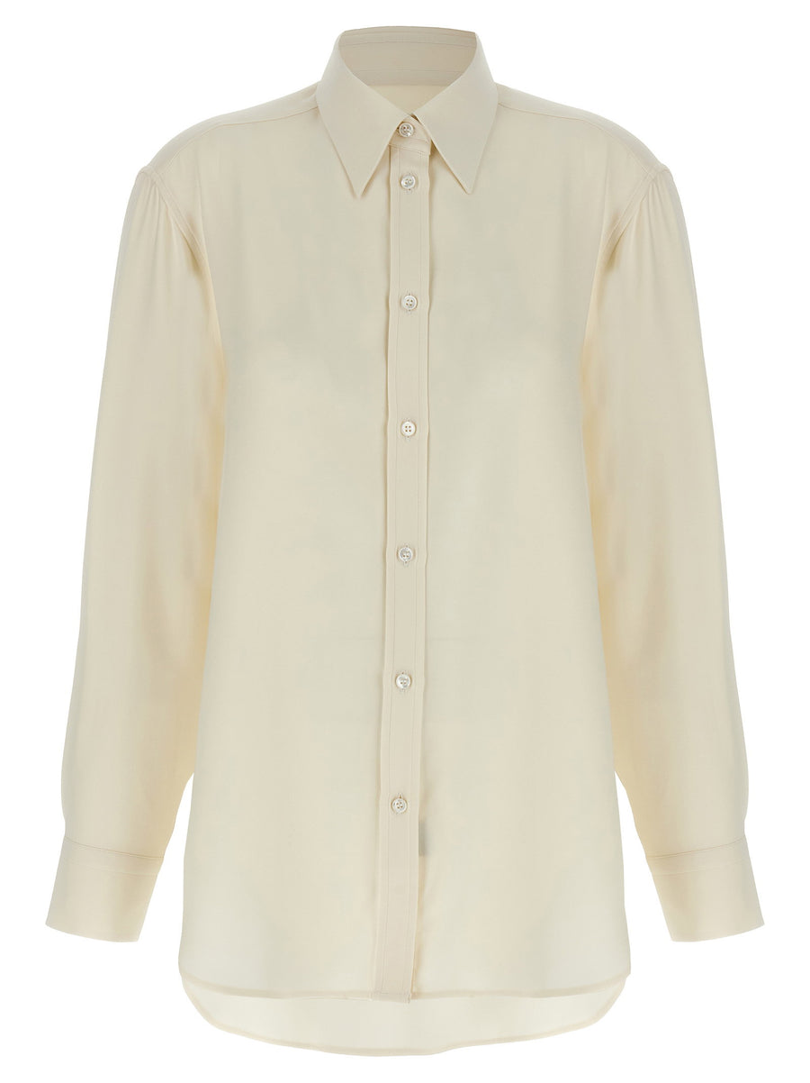 Brioni Silk Cady Shirt — Cream