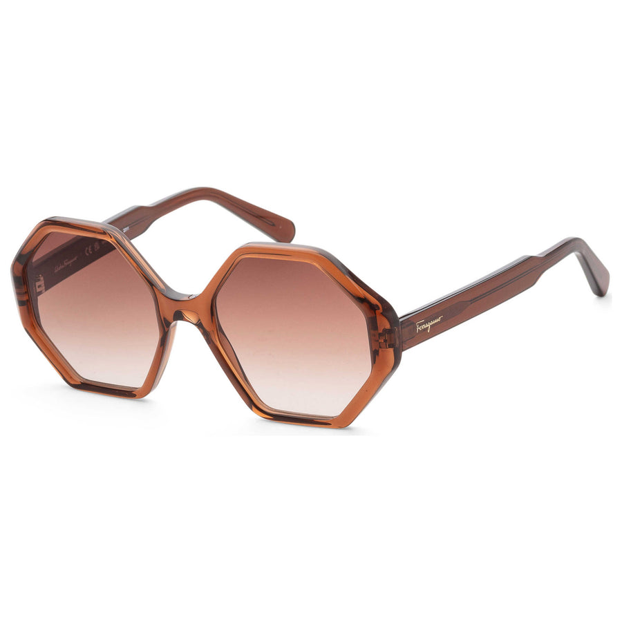 Ferragamo Womens 55mm Crystal Brown Sunglasses Sf1070s-210 One Color