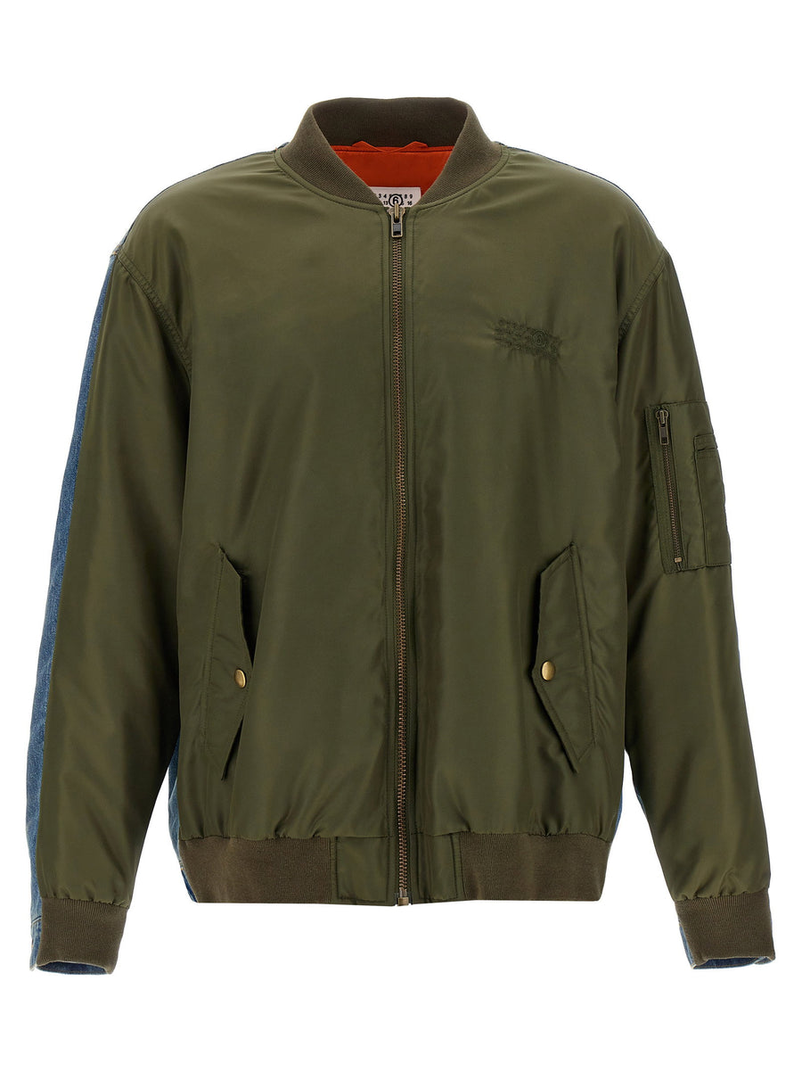 Mm6 Maison Margiela Bimaterial Bomber Jacket