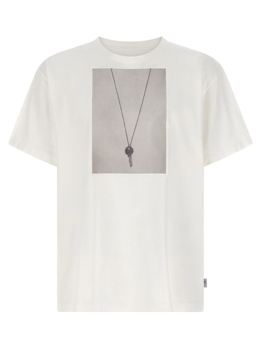 Mm6 Maison Margiela Chiave Print Cotton T-Shirt — White
