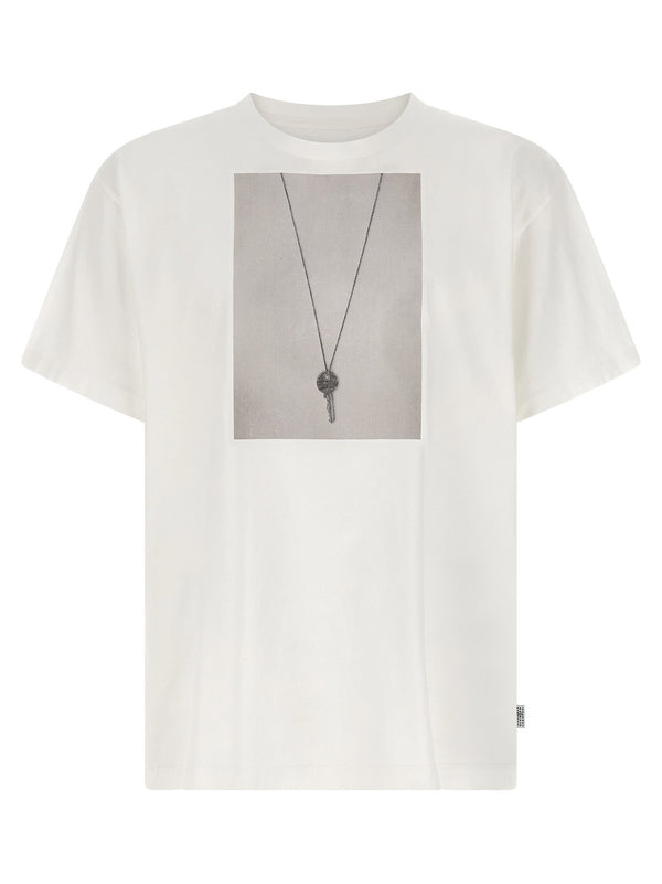 Mm6 Maison Margiela Chiave Print Cotton T-Shirt — White