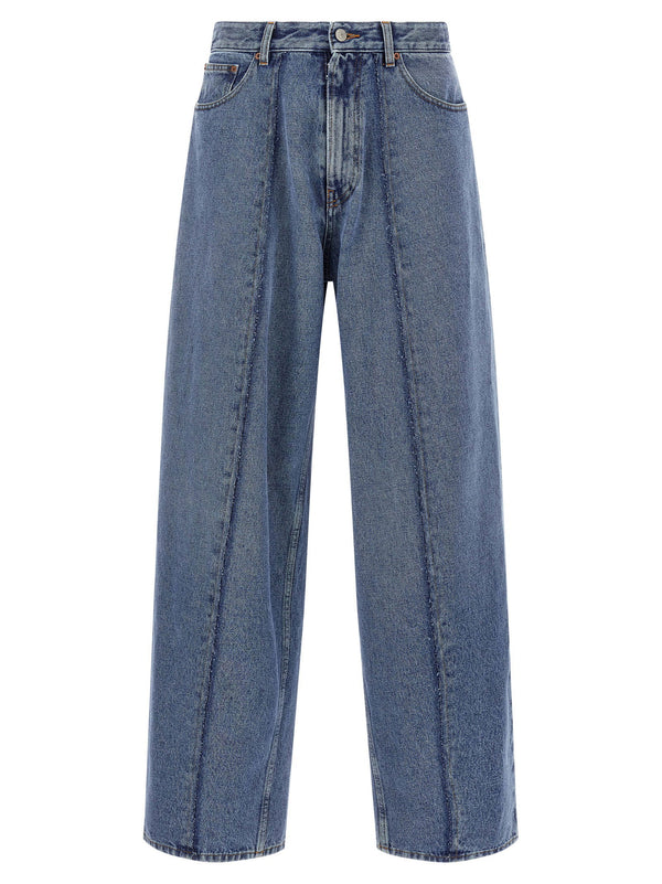 Mm6 Maison Margiela Wide-Leg Cotton Denim Jeans — indigo