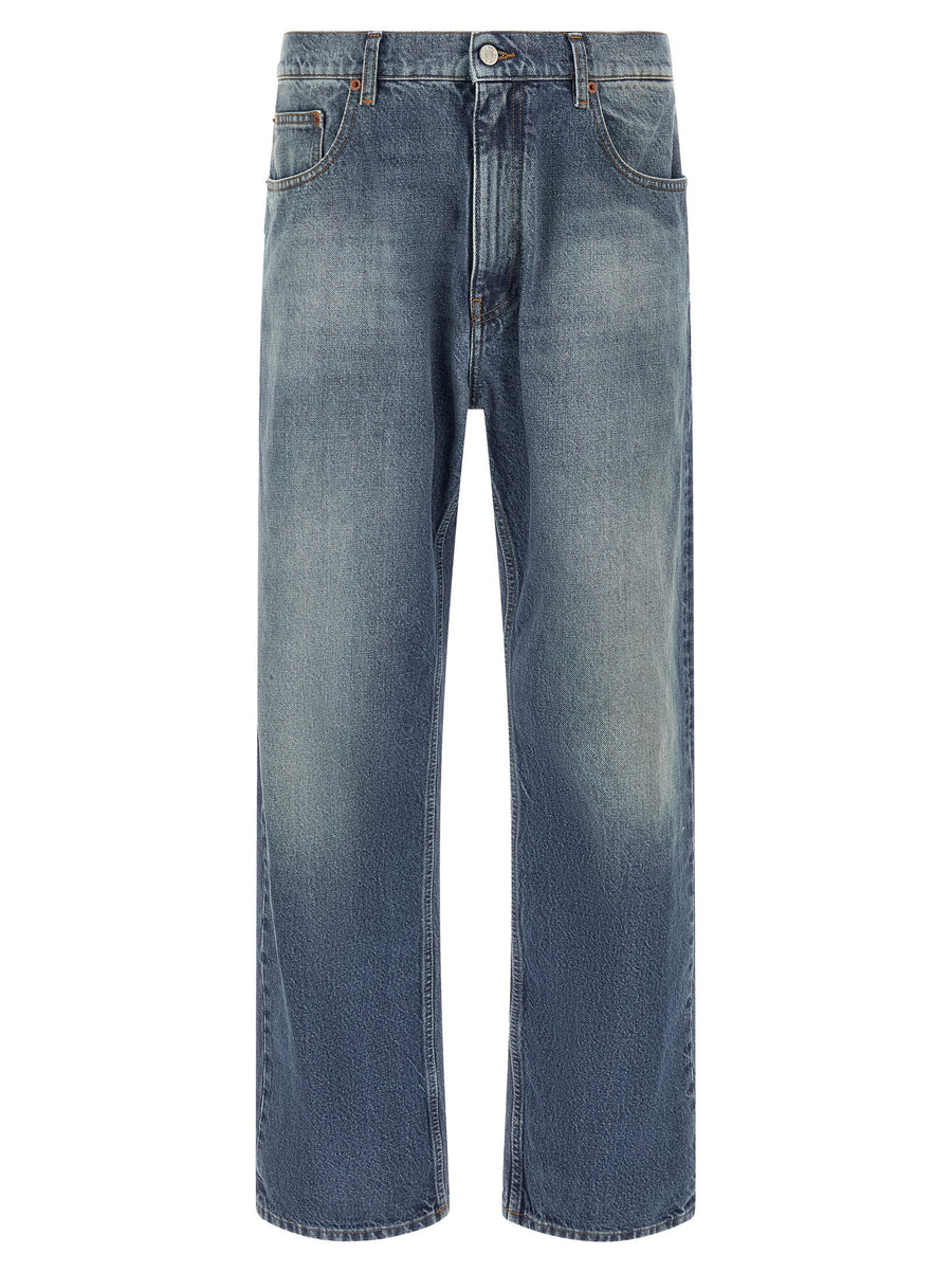Mm6 Maison Margiela Straight-Leg Cotton Jeans — Blue