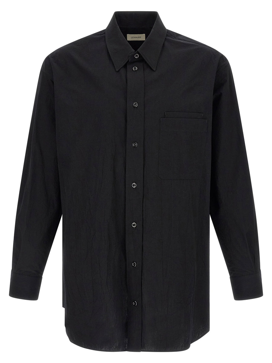 Lemaire Cotton Crêpe Shirt — Black