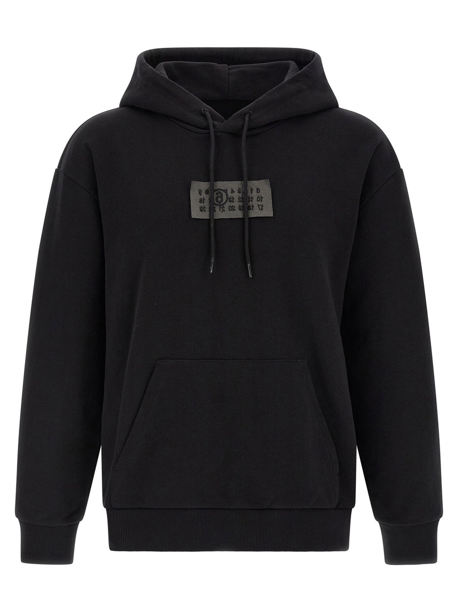 Mm6 Maison Margiela Logo-Patch Cotton Hoodie — Black