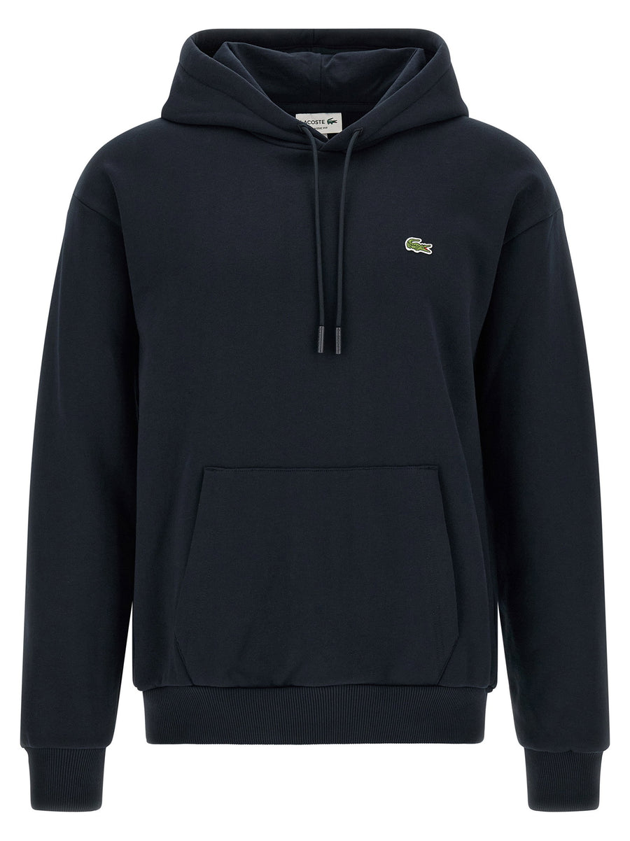 تنورة Lacoste شعار مطرزة قطن مزيج هودي — أسود