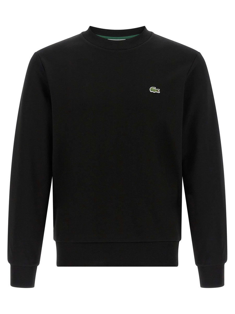 Lacoste Logo-Embroidered Sweatshirt — Black