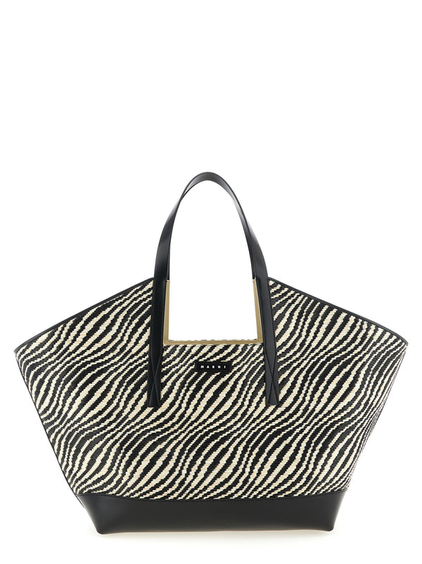 Marni Waves Tote Bag — Black