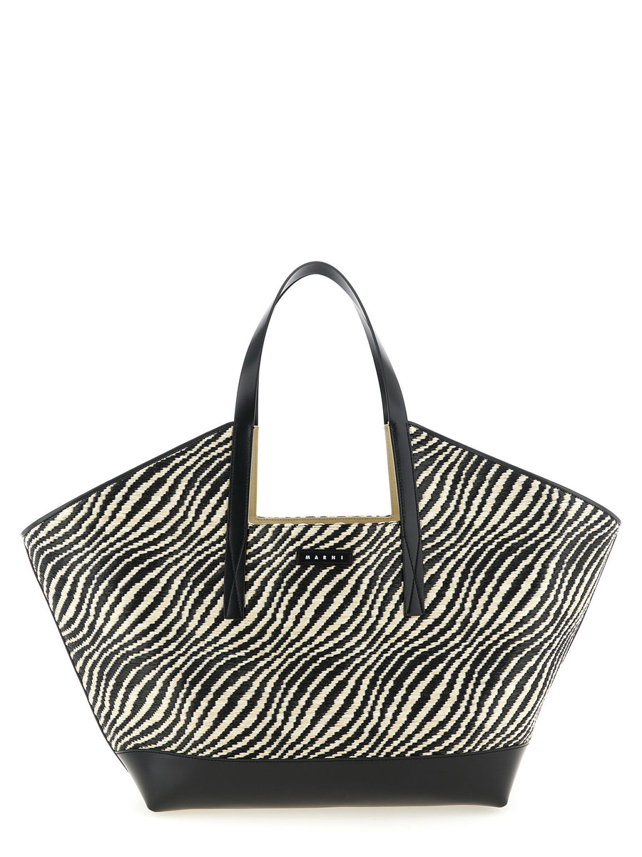 Marni Waves Tote Bag — Black