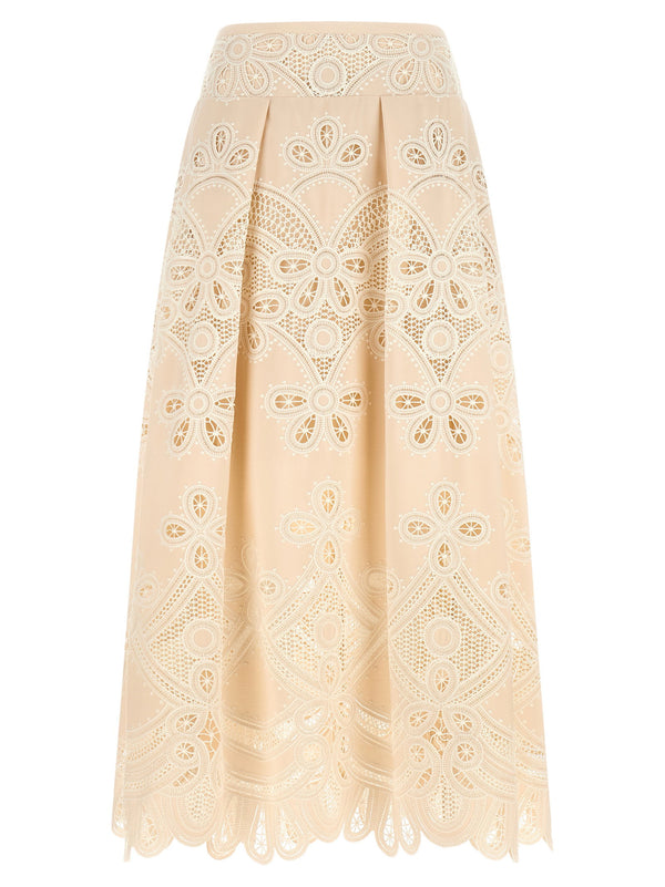 Elie Saab Carving Embroidery Skirt