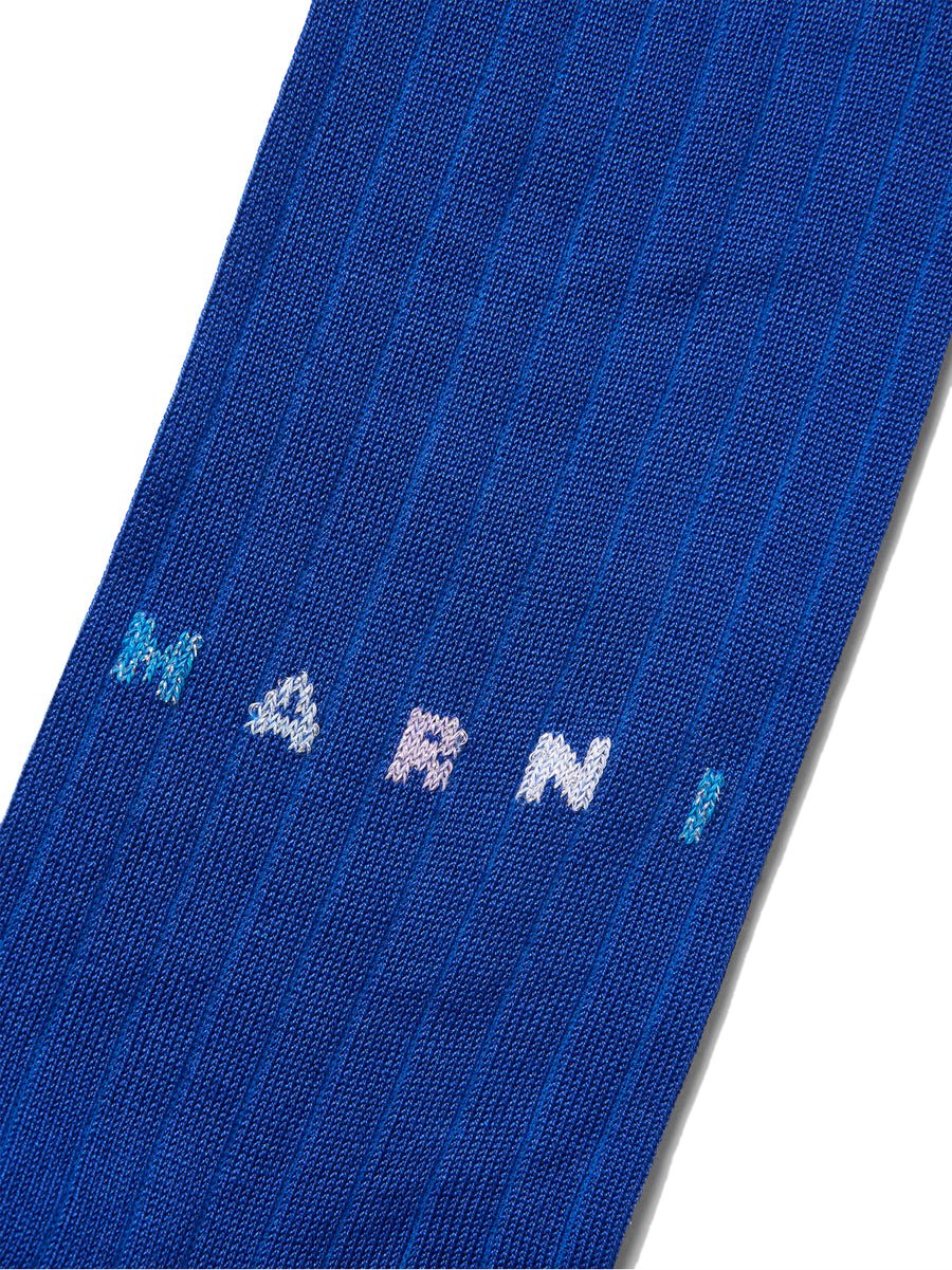 Logo Intarsia Socks Blue Clothing > Underwear