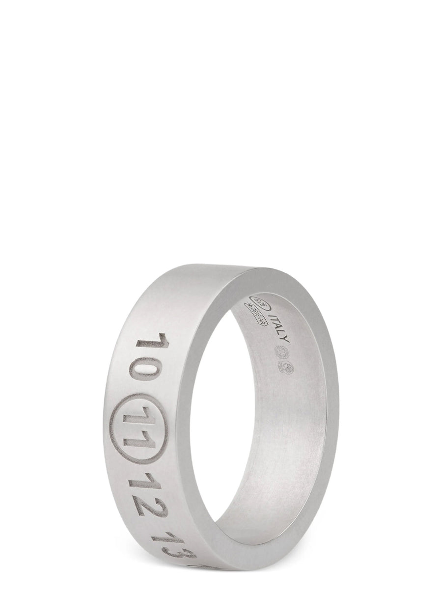 Maison Margiela Engraved Number Reference Ring — Silver