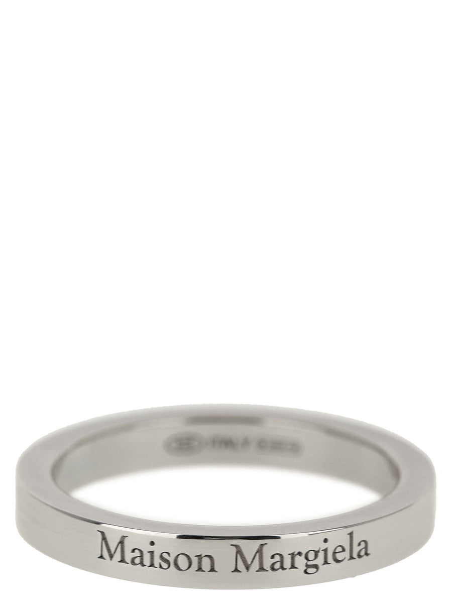 Maison Margiela Logo-Engraved Sterling Silver Ring — Silver