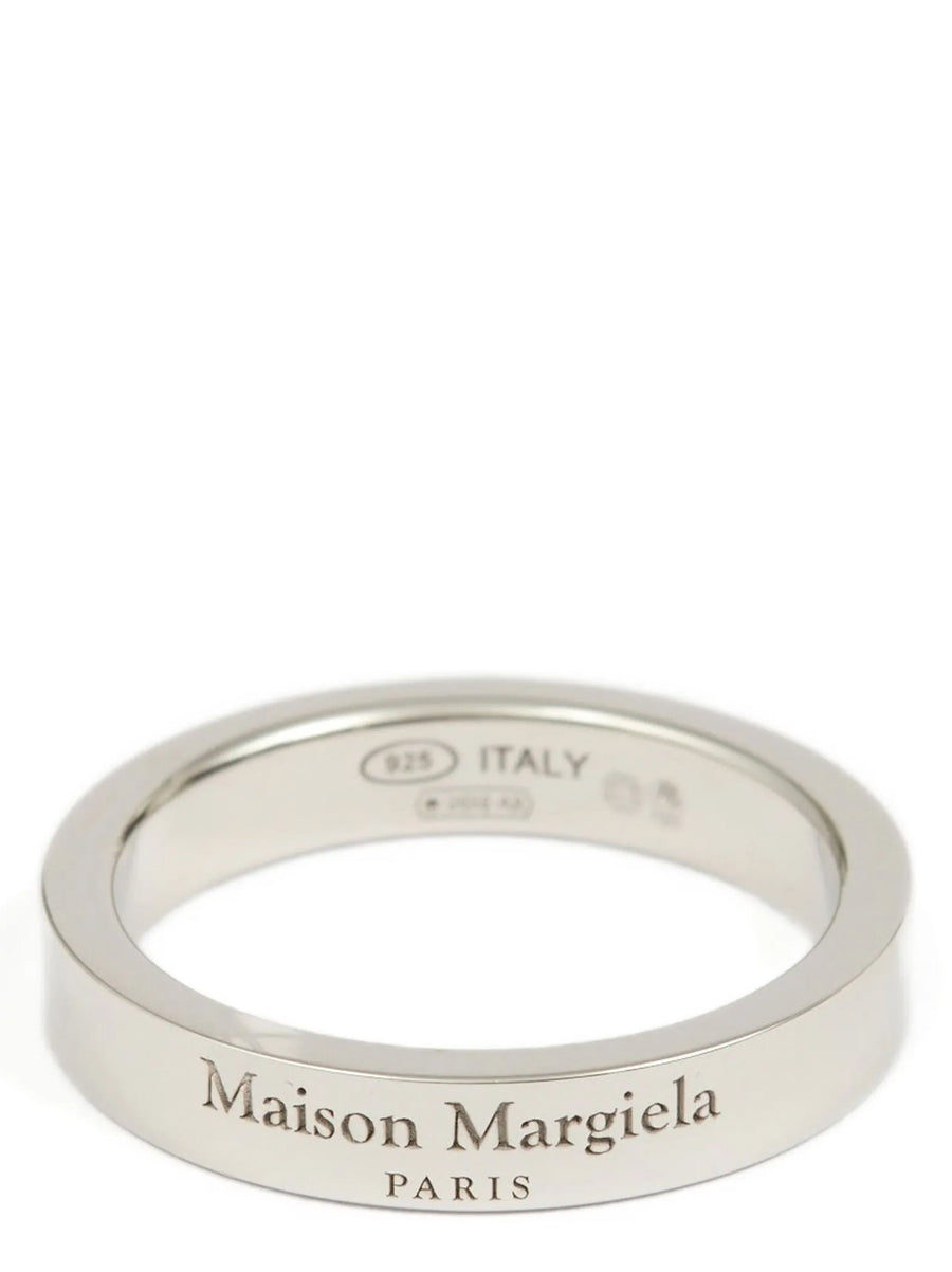 Maison Margiela Logo-Engraved Sterling Silver Ring — Silver