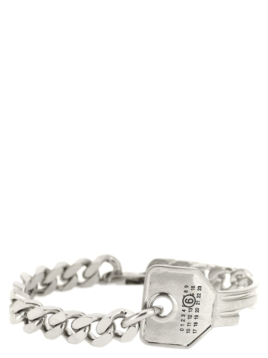 Mm6 Maison Margiela Key-Charm Chain Bracelet — Silver