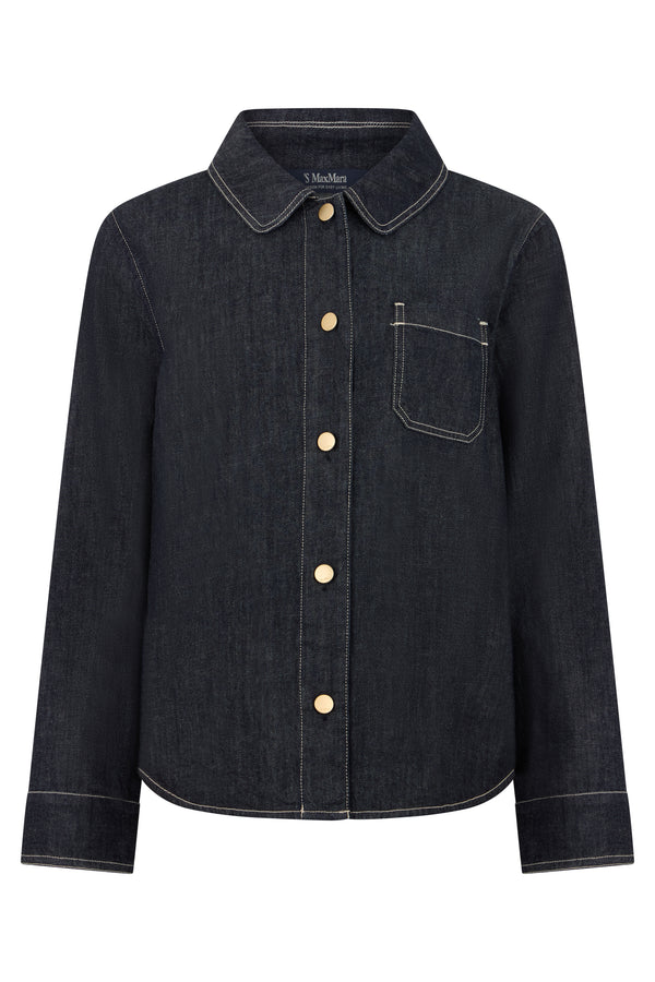 Denim Shirt Navy Blue Cotton