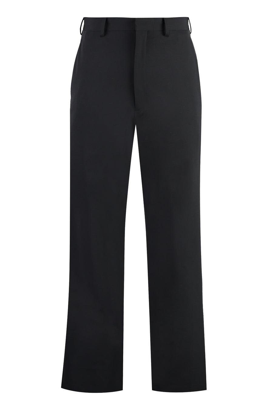 Trousers Technical Fabric With Calf Leather Black