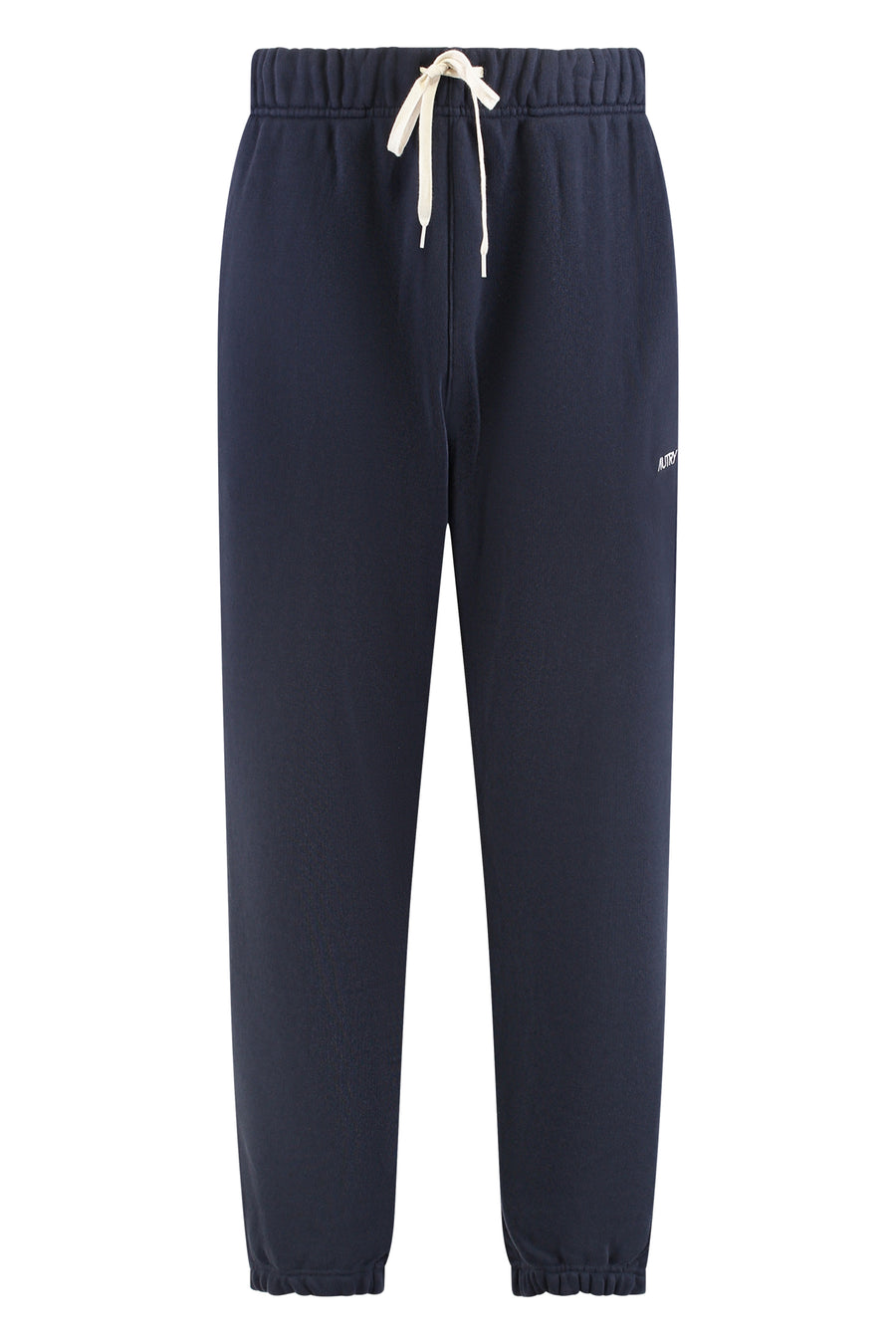 Cotton Track Pants With Elastic Ankle Cuffs Blue