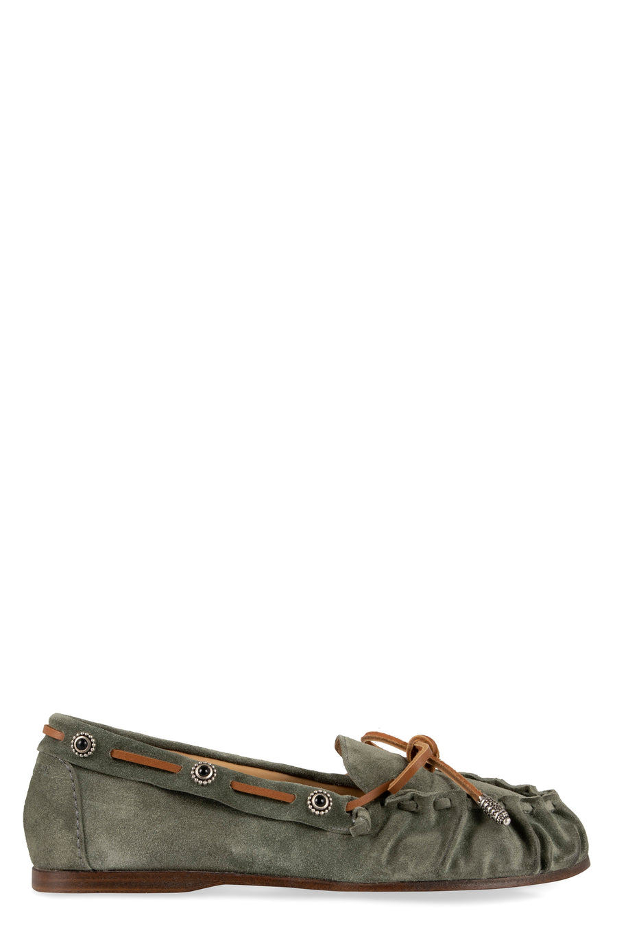 Green Suede Loafers Chamois