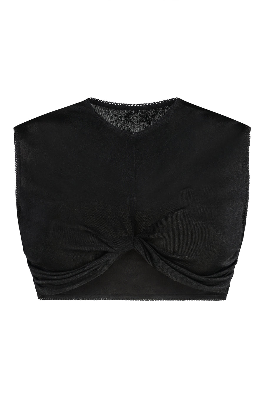 Crop Top Black Polyester