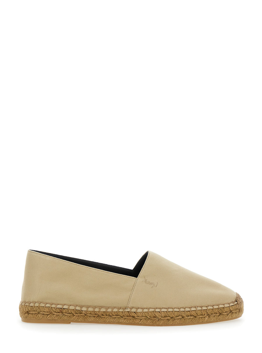 Beige Espadrilles With Cassandre Embroidery Cotton Shoe