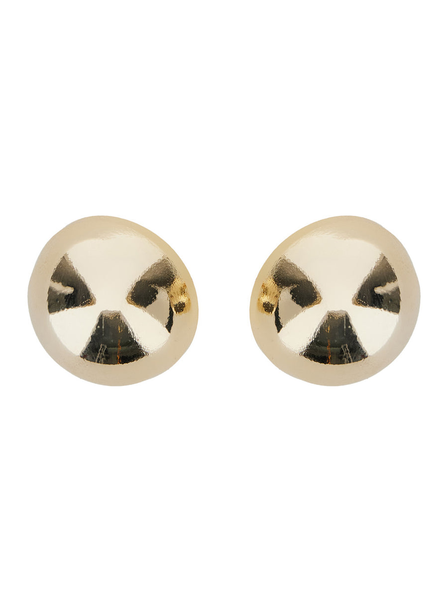 Metallic Circular Earrings With Rear Closure Brass