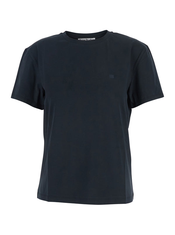 T-Shirt With Logo Patch Black Cotton Organic T-shirts & Jerseys